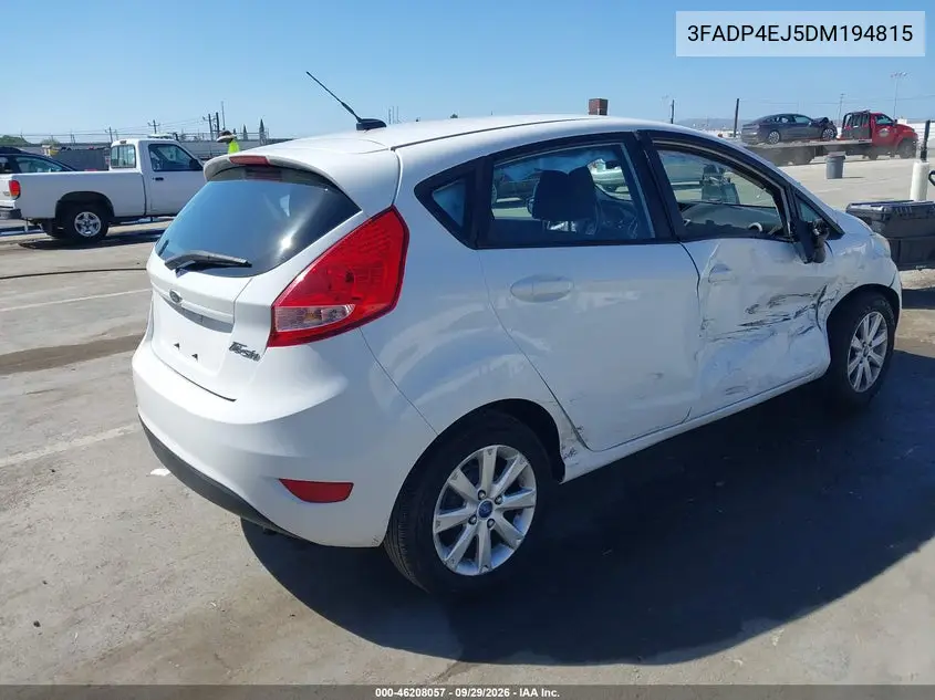 2013 FORD FIESTA VIN 3FADP4EJ5DM194815 — фото 4