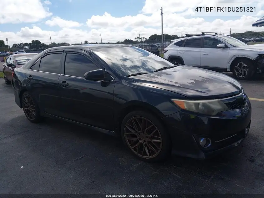 TOYOTA CAMRY 2013, VIN 4T1BF1FK1DU251321