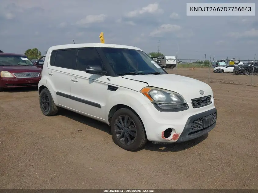 KIA SOUL 2013, VIN KNDJT2A67D7756643