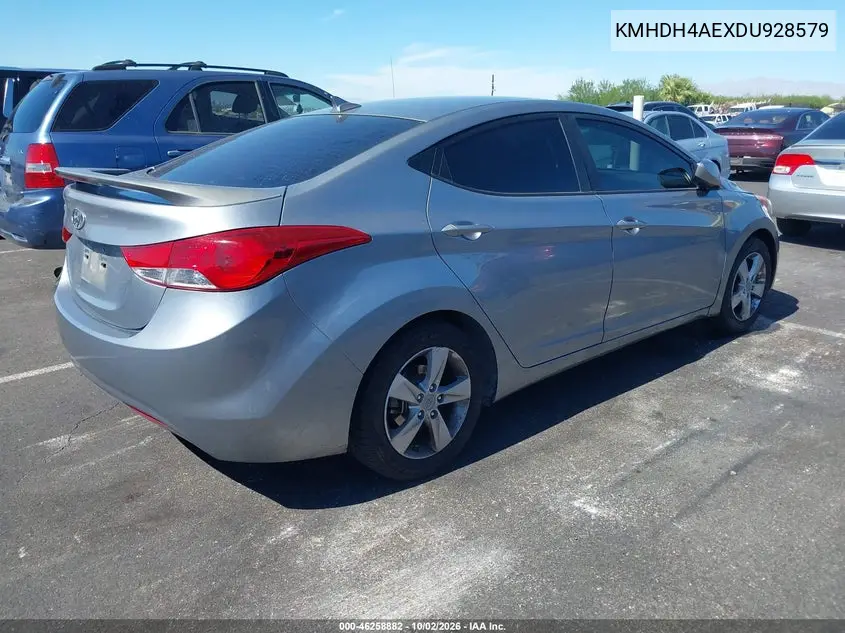 2013 HYUNDAI ELANTRA VIN KMHDH4AEXDU928579 — фото 4