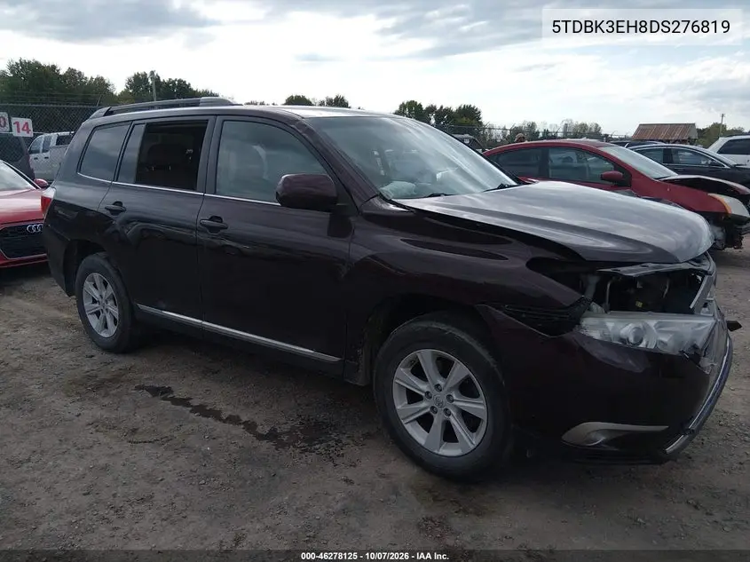 TOYOTA HIGHLANDER 2013, VIN 5TDBK3EH8DS276819