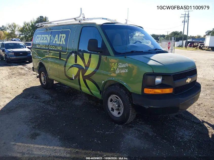 CHEVROLET EXPRESS 2013, VIN 1GCWGFBA5D1100979