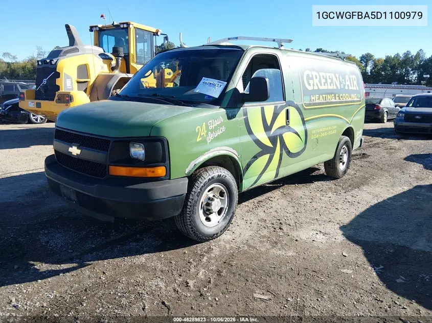 2013 CHEVROLET EXPRESS VIN 1GCWGFBA5D1100979 — фото 2