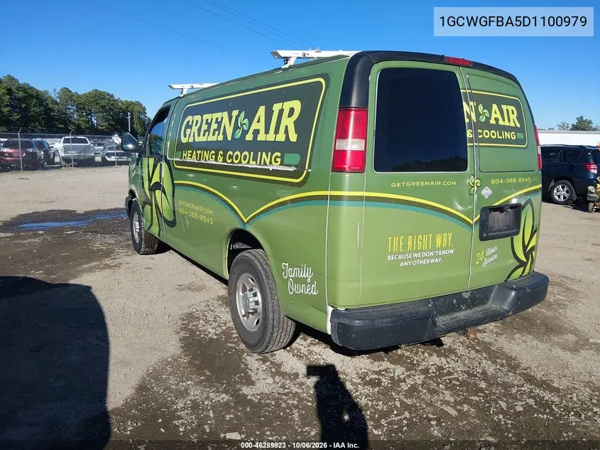 2013 CHEVROLET EXPRESS VIN 1GCWGFBA5D1100979 — фото 3