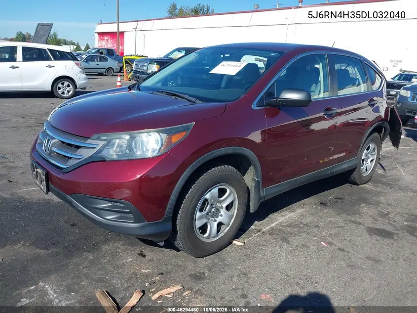 2013 HONDA CR-V VIN 5J6RN4H35DL032040 — фото 2