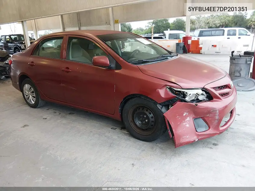 TOYOTA COROLLA 2013, VIN 5YFBU4EE7DP201351