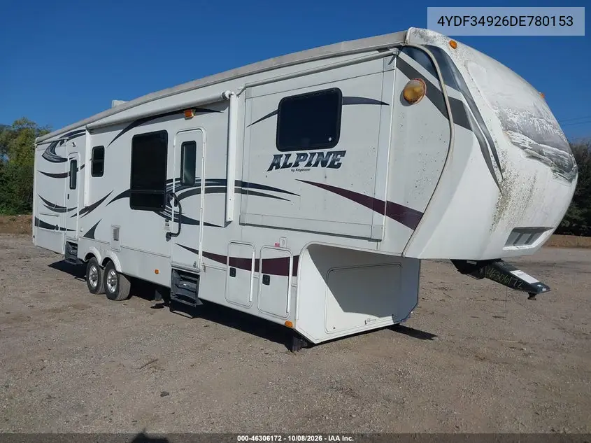 N/A N/A 2013, VIN 4YDF34926DE780153