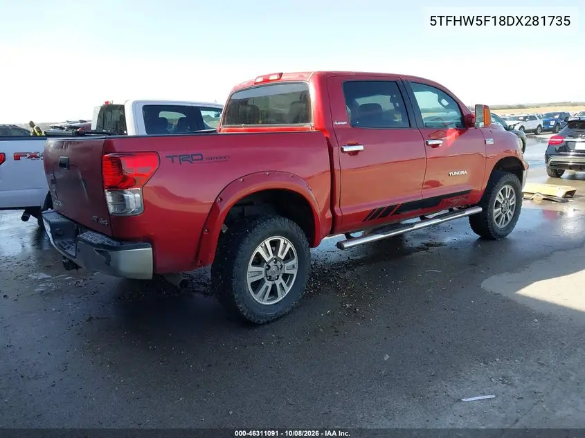 2013 TOYOTA TUNDRA VIN 5TFHW5F18DX281735 — фото 4