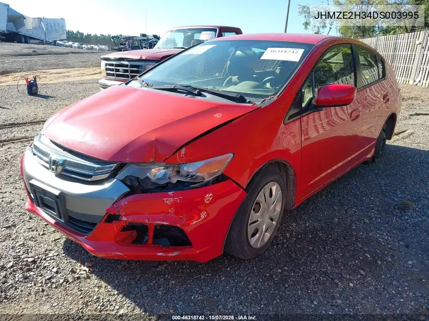 2013 HONDA INSIGHT VIN JHMZE2H34DS003995 — фото 2