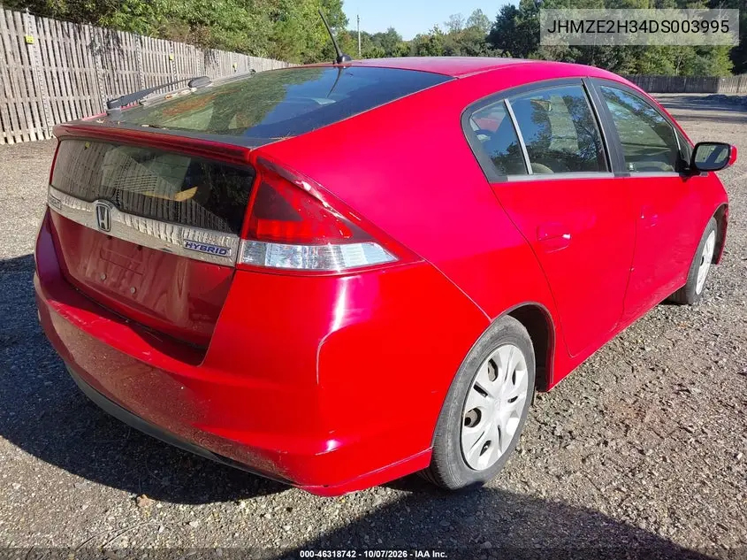 2013 HONDA INSIGHT VIN JHMZE2H34DS003995 — фото 4