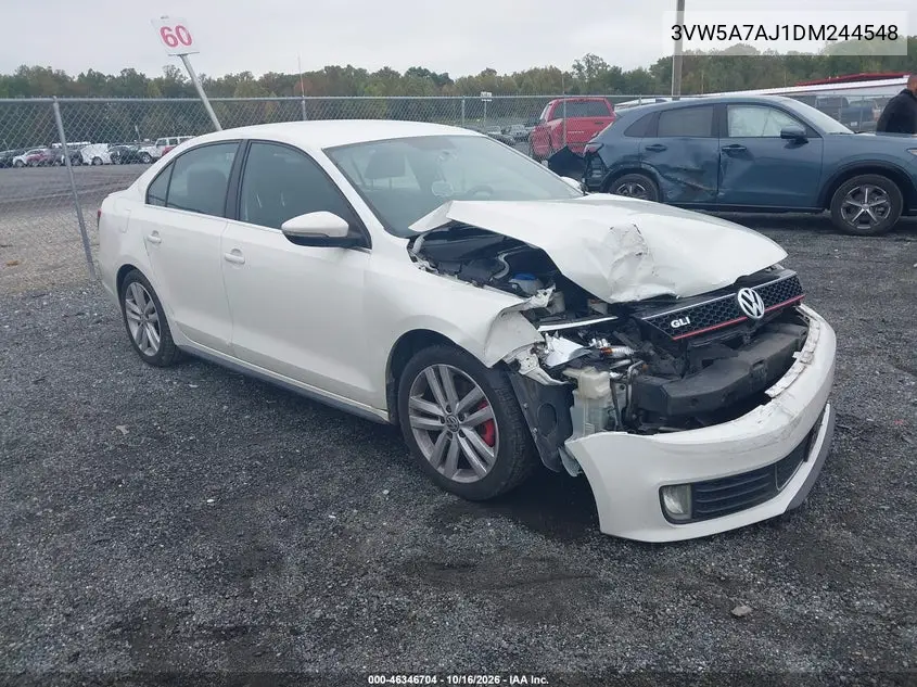 VOLKSWAGEN JETTA 2013, VIN 3VW5A7AJ1DM244548