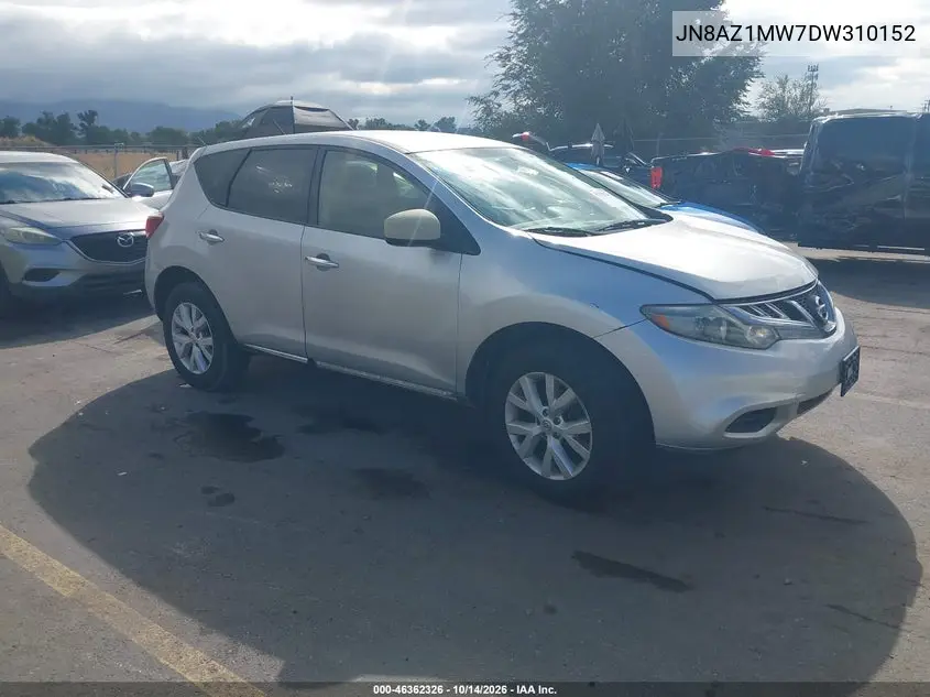 NISSAN MURANO 2013, VIN JN8AZ1MW7DW310152