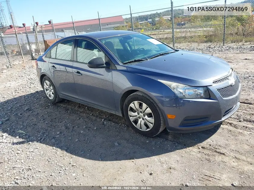 CHEVROLET CRUZE 2013, VIN 1G1PA5SGXD7294869