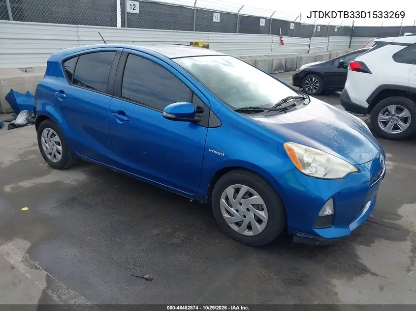 TOYOTA PRIUS C 2013, VIN JTDKDTB33D1533269