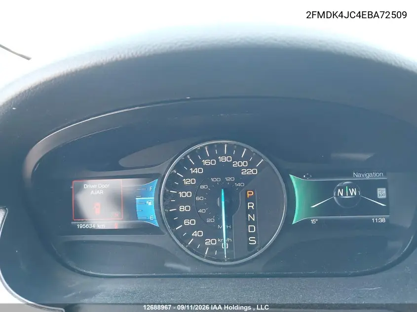 2014 FORD EDGE VIN 2FMDK4JC4EBA72509 — фото 7