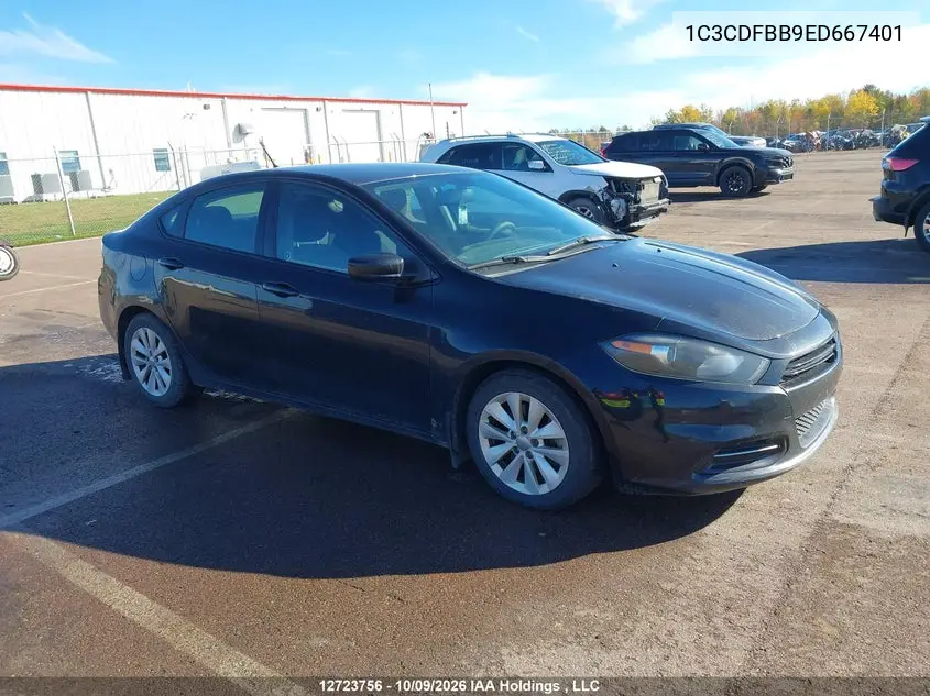 DODGE DART 2014, VIN 1C3CDFBB9ED667401