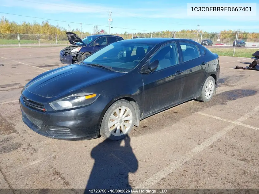 2014 DODGE DART VIN 1C3CDFBB9ED667401 — фото 2