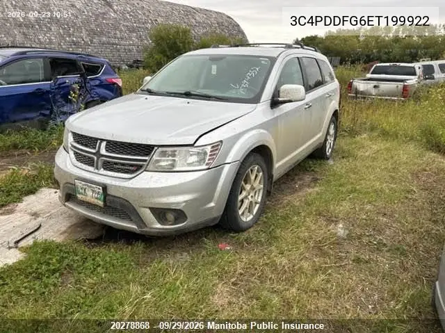 2014 DODGE JOURNEY VIN 3C4PDDFG6ET199922 — фото 2