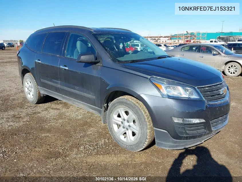 CHEVROLET TRAVERSE 2014, VIN 1GNKRFED7EJ153321