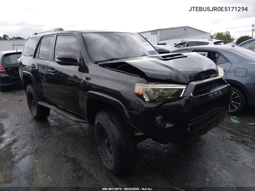 TOYOTA 4RUNNER 2014, VIN JTEBU5JR0E5171294