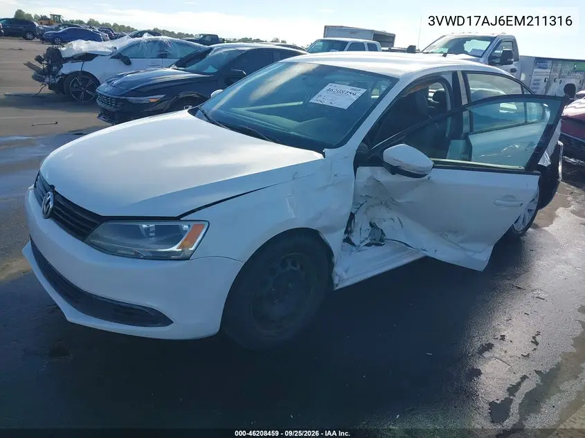 2014 VOLKSWAGEN JETTA VIN 3VWD17AJ6EM211316 — фото 2