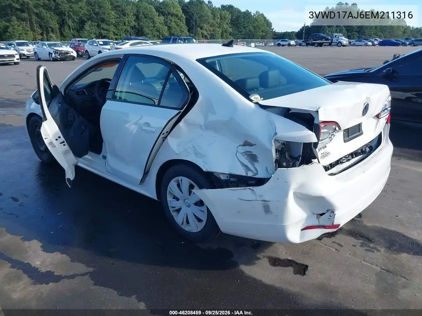 2014 VOLKSWAGEN JETTA VIN 3VWD17AJ6EM211316 — фото 3