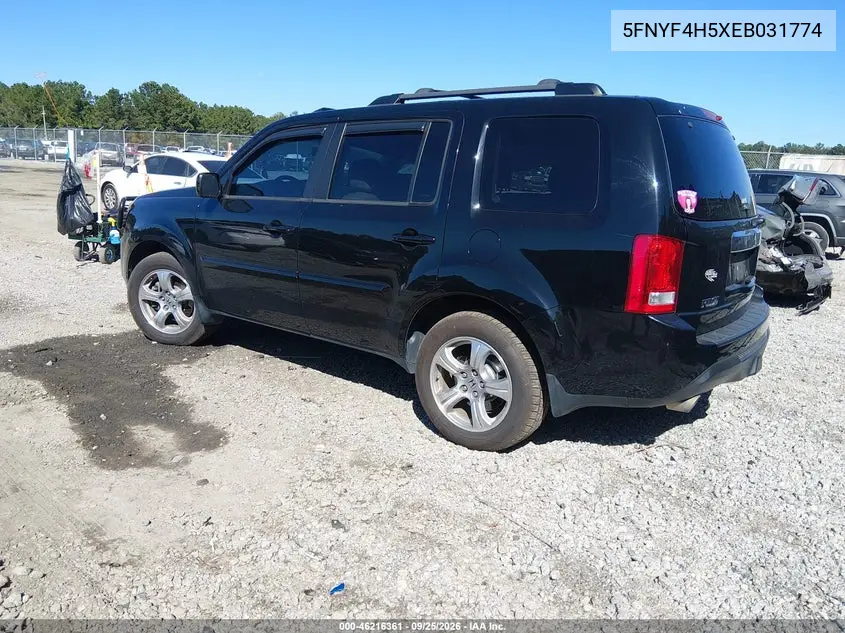 2014 HONDA PILOT VIN 5FNYF4H5XEB031774 — фото 3