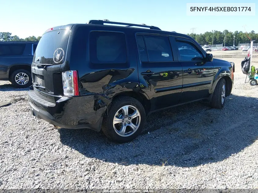 2014 HONDA PILOT VIN 5FNYF4H5XEB031774 — фото 4