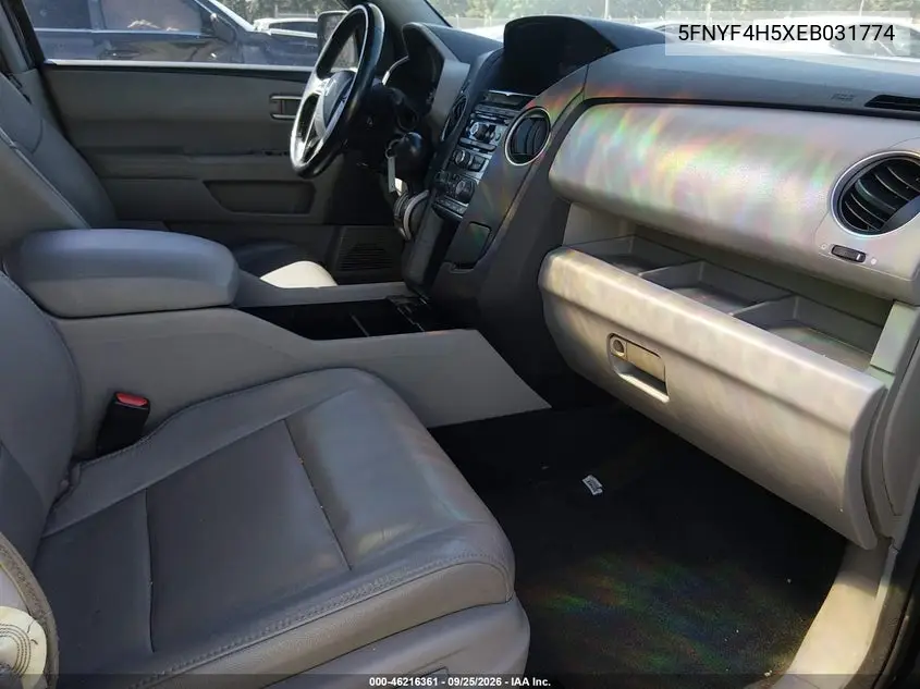 2014 HONDA PILOT VIN 5FNYF4H5XEB031774 — фото 5