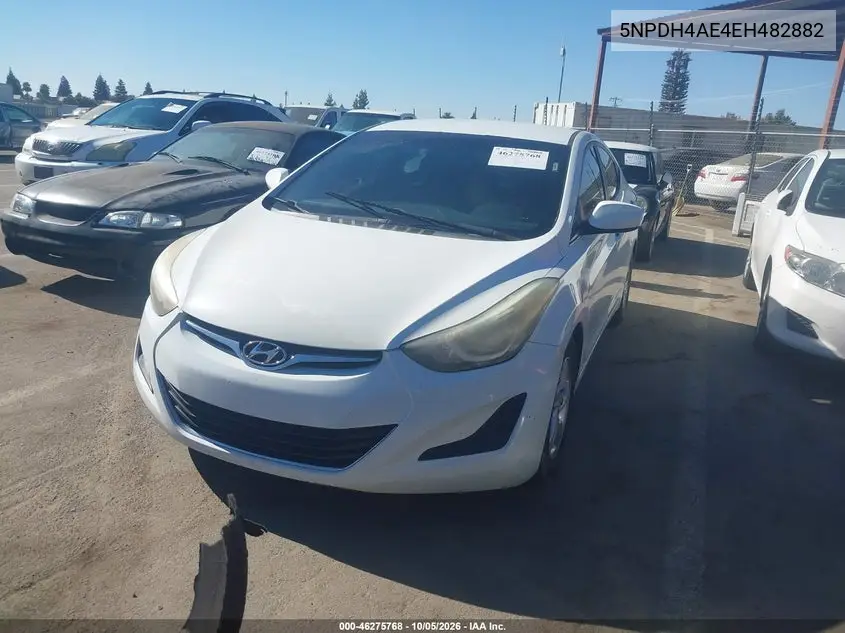 2014 HYUNDAI ELANTRA VIN 5NPDH4AE4EH482882 — фото 2
