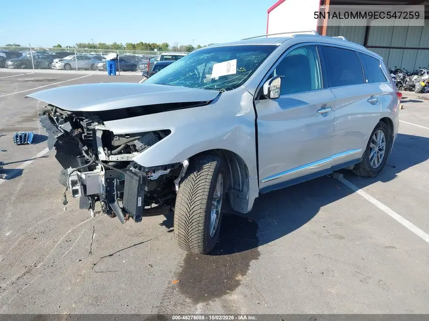 2014 INFINITI QX60 VIN 5N1AL0MM9EC547259 — фото 2