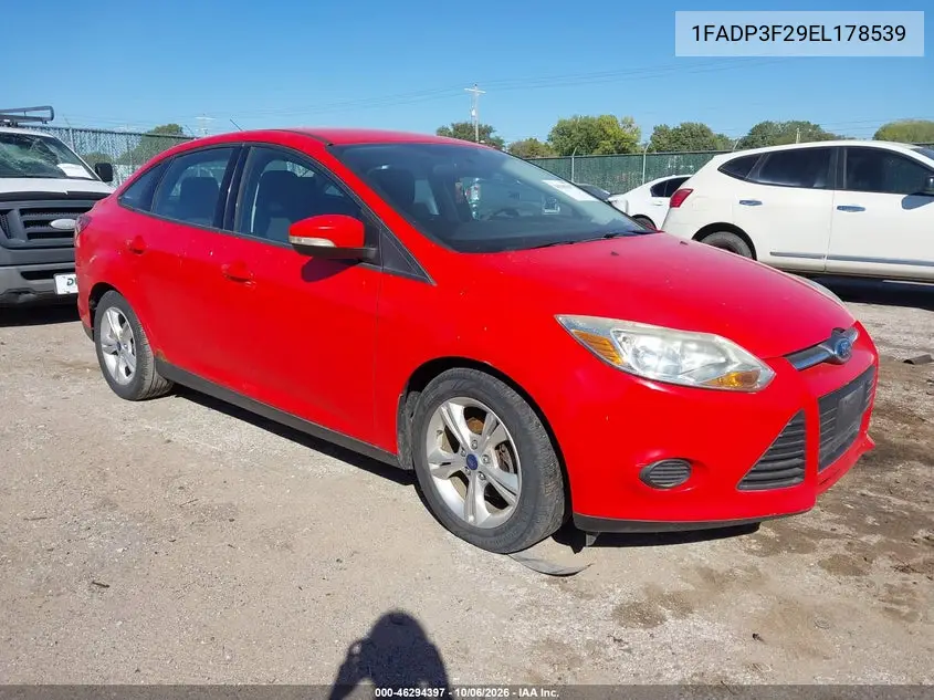 FORD FOCUS 2014, VIN 1FADP3F29EL178539