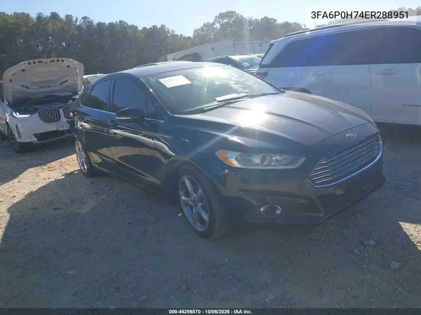 FORD FUSION 2014, VIN 3FA6P0H74ER288951