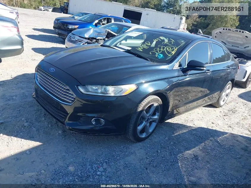 2014 FORD FUSION VIN 3FA6P0H74ER288951 — фото 2