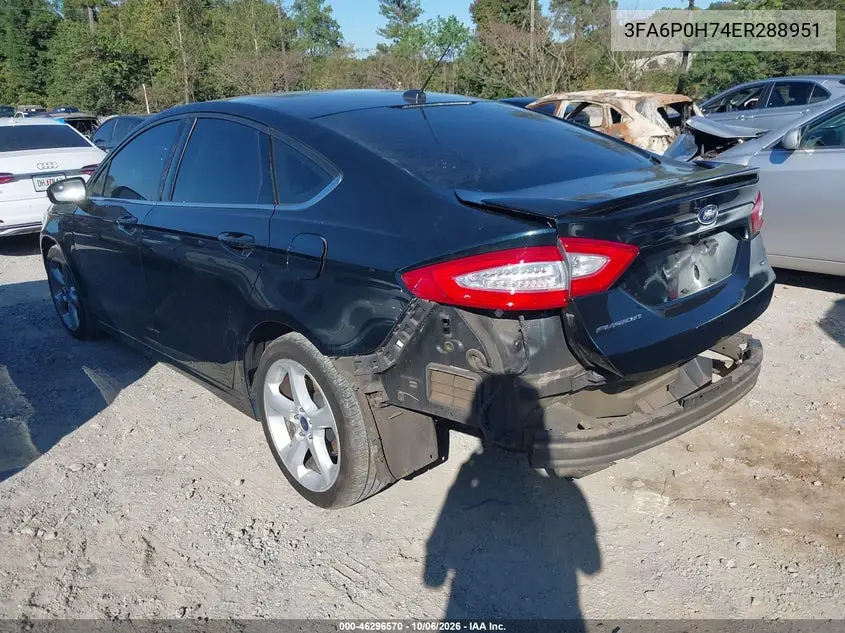 2014 FORD FUSION VIN 3FA6P0H74ER288951 — фото 3