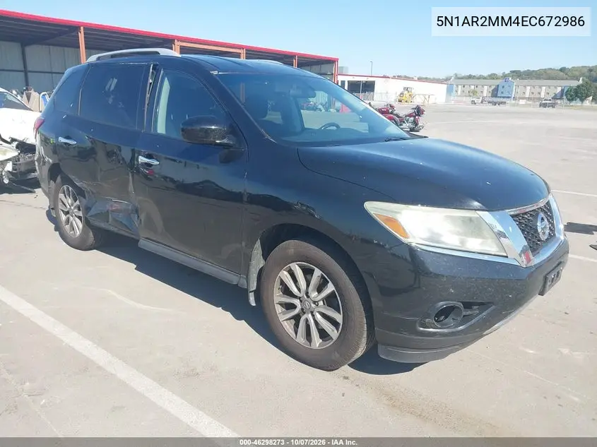 NISSAN PATHFINDER 2014, VIN 5N1AR2MM4EC672986