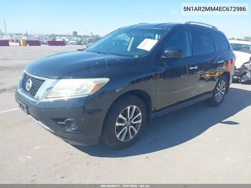 2014 NISSAN PATHFINDER VIN 5N1AR2MM4EC672986 — фото 2