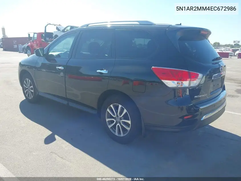 2014 NISSAN PATHFINDER VIN 5N1AR2MM4EC672986 — фото 3