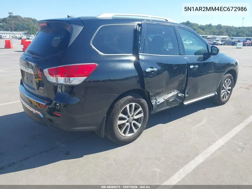 2014 NISSAN PATHFINDER VIN 5N1AR2MM4EC672986 — фото 4