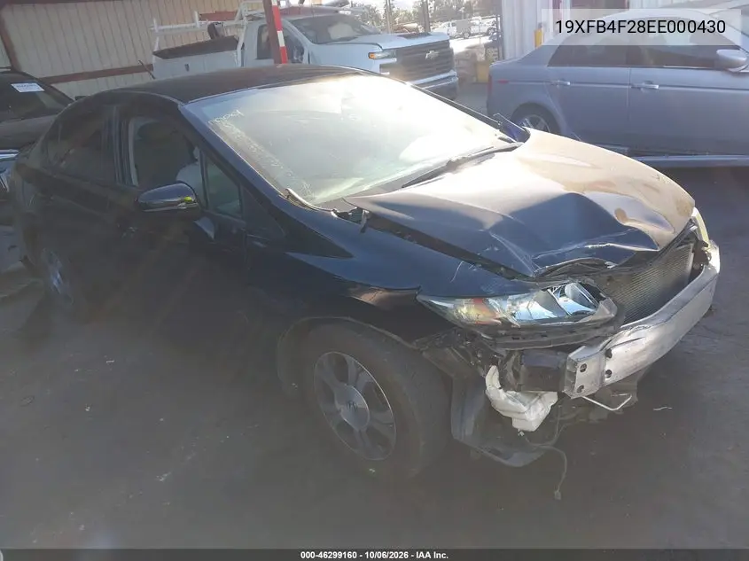 HONDA CIVIC 2014, VIN 19XFB4F28EE000430