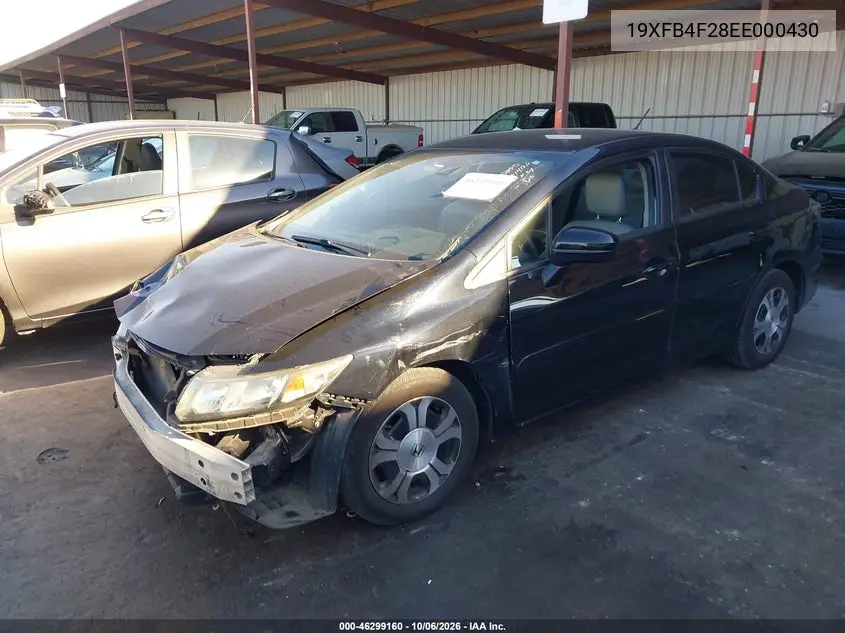 2014 HONDA CIVIC VIN 19XFB4F28EE000430 — фото 2