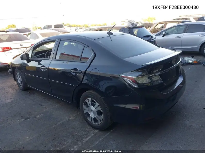 2014 HONDA CIVIC VIN 19XFB4F28EE000430 — фото 3