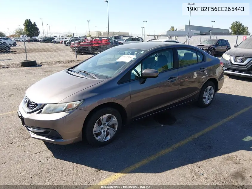 2014 HONDA CIVIC VIN 19XFB2F56EE265443 — фото 2