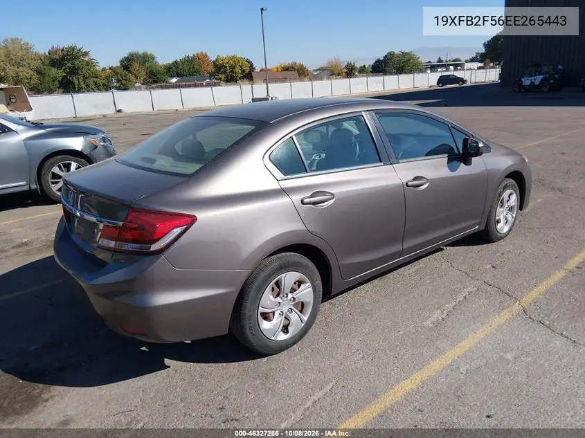 2014 HONDA CIVIC VIN 19XFB2F56EE265443 — фото 4