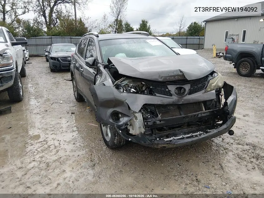 2014 TOYOTA RAV 4 VIN 2T3RFREV9EW194092 — фото 2