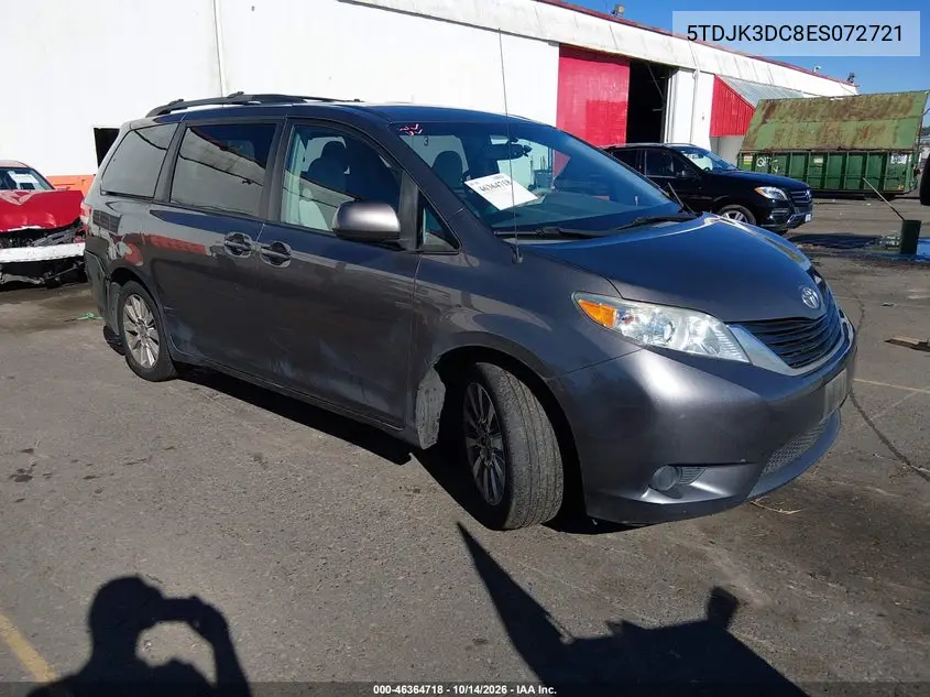 TOYOTA SIENNA 2014, VIN 5TDJK3DC8ES072721