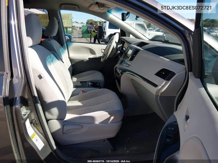 2014 TOYOTA SIENNA VIN 5TDJK3DC8ES072721 — фото 5