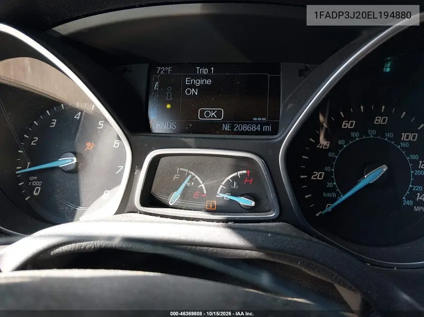 2014 FORD FOCUS VIN 1FADP3J20EL194880 — фото 7