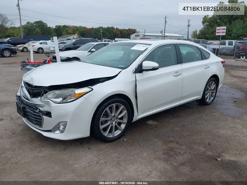2014 TOYOTA AVALON VIN 4T1BK1EB2EU084806 — фото 2