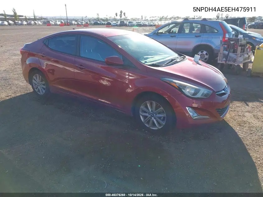 HYUNDAI ELANTRA 2014, VIN 5NPDH4AE5EH475911